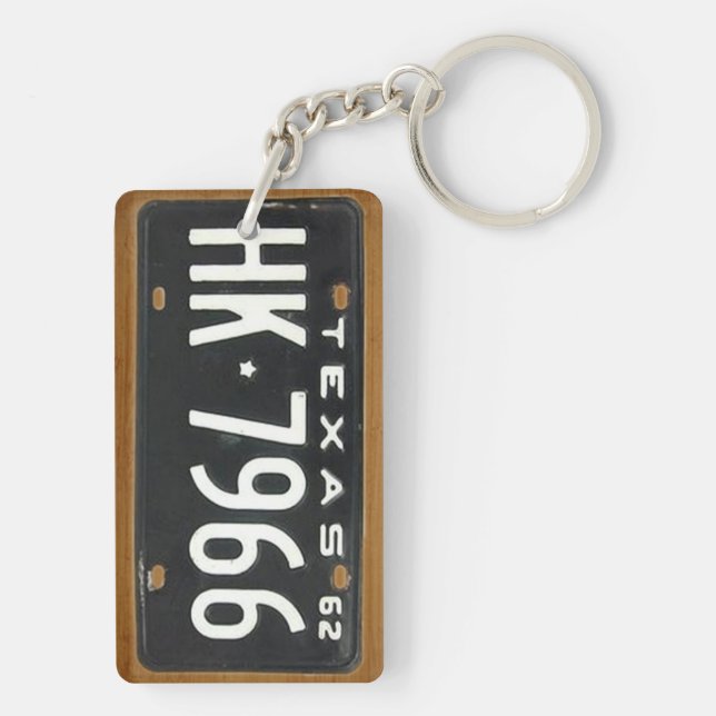 Texas vintageregistreringsskylt 1962 Keychain (Baksidan)