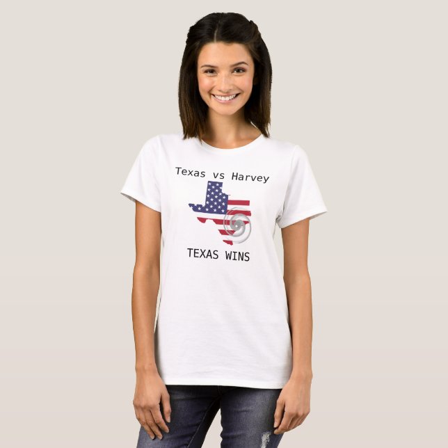 Texas vs Harvey, Texas Wins Tee Shirt (Hel framsida)