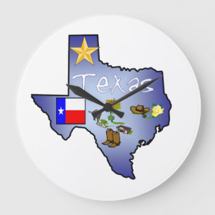Texas Wall Clock Stor Klocka