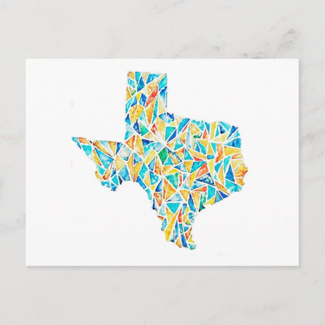 Texas Watercolor Anpassade Postcard Vykort (Framsida)