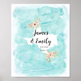 Texas Watercolor Wedding Guest Book Alternative Poster