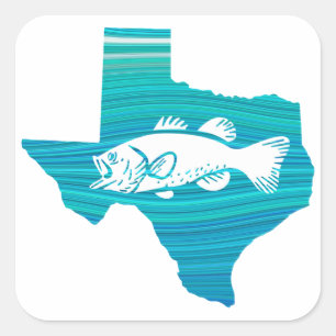 Texas Wave Fishing Fyrkantigt Klistermärke