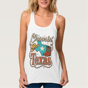 Texas Western Vintage Cowgirl Grafisk T-Shirt Desi Linne Med Racerback