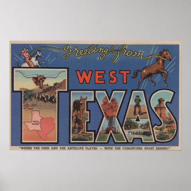 Texas (Westernt)Stora Brev Scenes Poster (Framsidan)