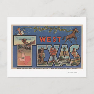 Texas (Westernt)Stora Brev Scenes Vykort