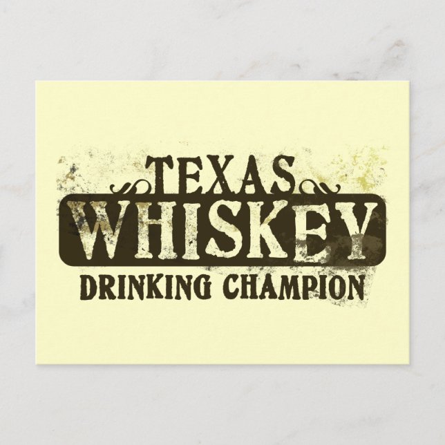 Texas Whiskey Drinking Champion Vykort (Framsida)