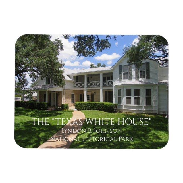 Texas White House, Lyndon B. Johnson NHP Postcard Magnet (Horisontell)