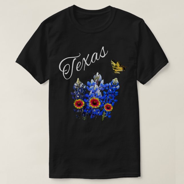 Texas WildblomButterfly Home State Bluebonnet G T Shirt (Design framsida)