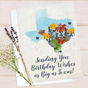 Texas Wildblommor Birthday Card Kort