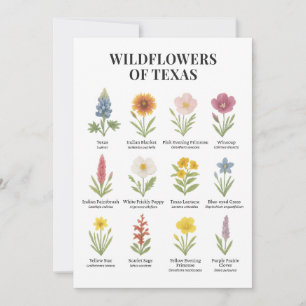 Texas Wildblommor i Watercolor Stil Inbjudningar