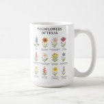 Texas Wildblommor i Watercolor Stil Kaffemugg<br><div class="desc">Detaljerad vattenfärgssammansättning med tolv jaktblommor från Texas. Perfekt för naturen älskare,  botaniska entusiaster och fläkt för blommigt konst.</div>