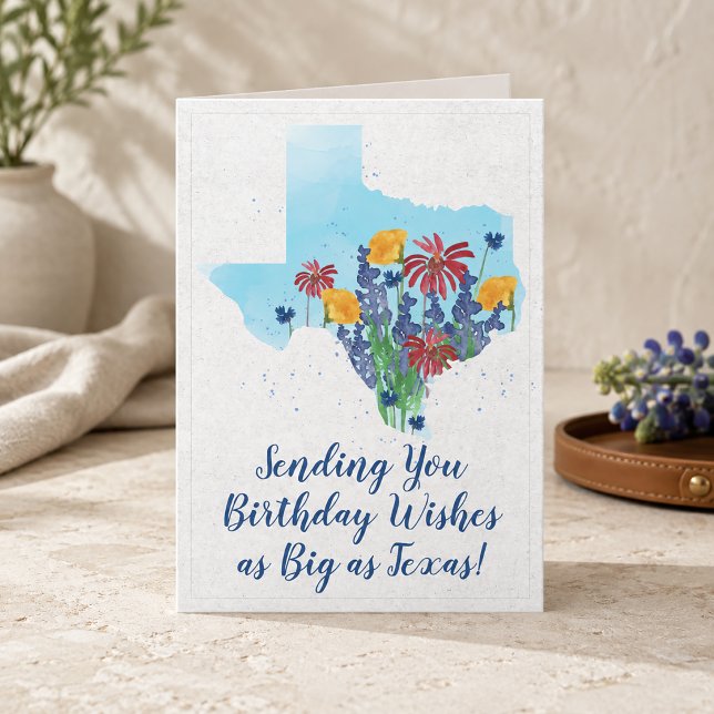 Texas Wildflowers Födelsedagskort Kort (Texas Wildflowers Birthday Card)
