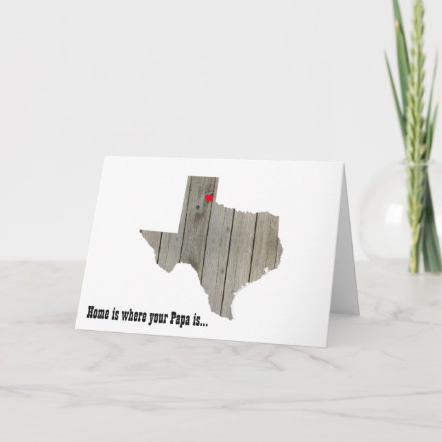 Texas Wood utklipp med rörlig hjärta Kort (Framsida)