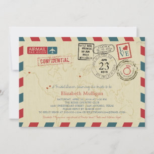 TEXAS World Traveler Airmail   Möhippa Inbjudningar