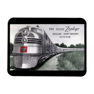 Texas Zephyr Tåg Vintage Magnet