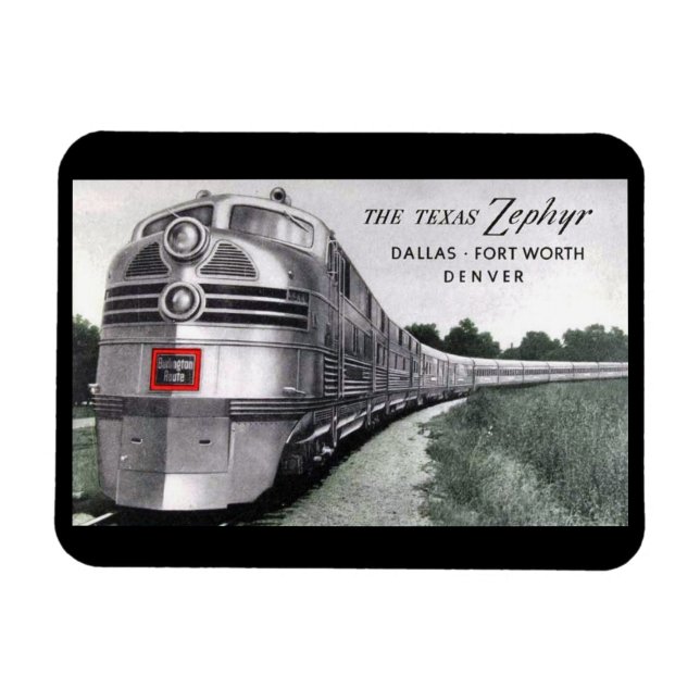 Texas Zephyr Tåg Vintage Magnet (Horisontell)