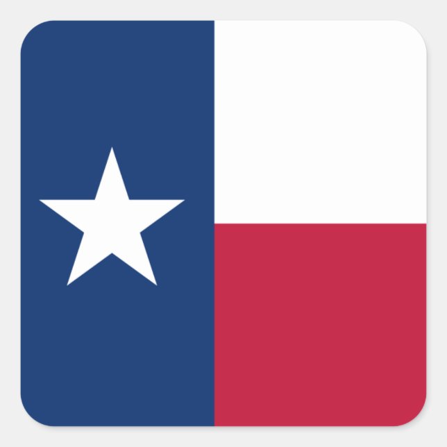 Texasflagga Fyrkantigt Klistermärke (Framsida)