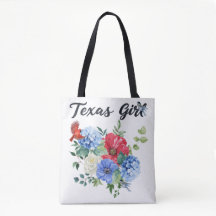 Texasflicka med röda/vita/blå blommor & fåglar