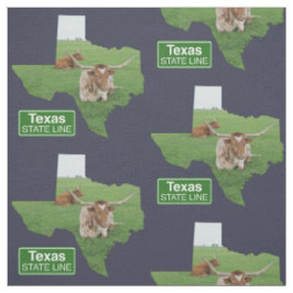 Texasform med Longhorn Ox Statlig Linjeskylt 4 Tyg