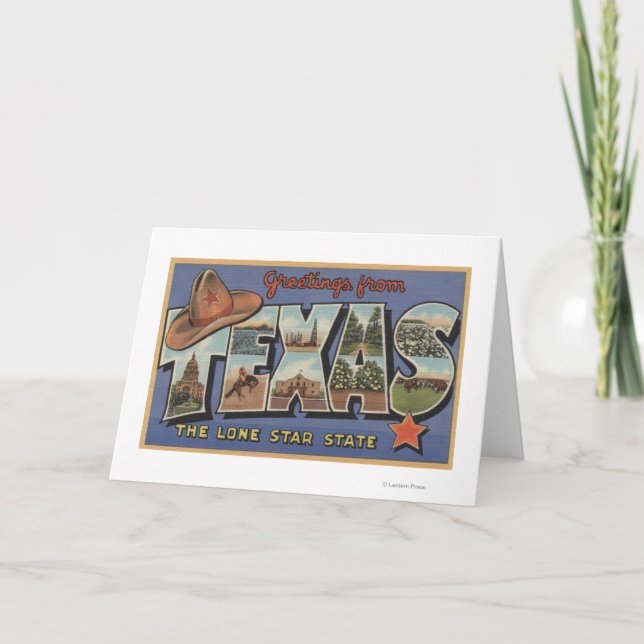 TexasGreetings från Lone Star State Kort (Framsida)
