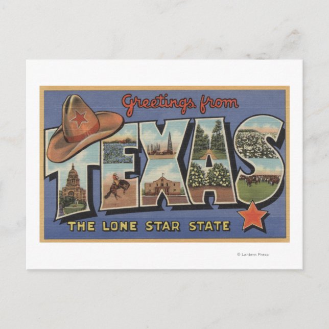 TexasGreetings från Lone Star State Vykort (Framsida)