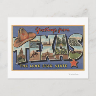 TexasGreetings från Lone Star State Vykort