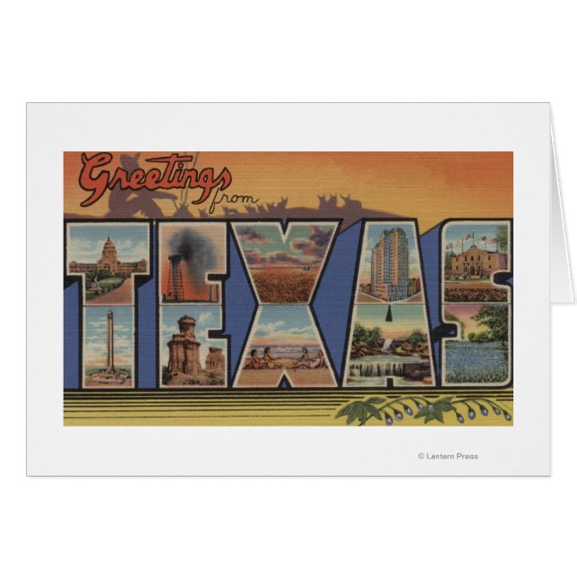 TexasLarge Brev Scenes 3 Hälsningskort (Framsidan Horizontal)