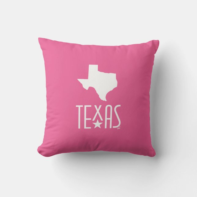 Texassymboler, Texas vita, rosa bakgrund Kudde (Framsida)