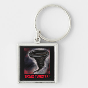 TEXASTWISTER FYRKANTIG SILVERFÄRGAD NYCKELRING