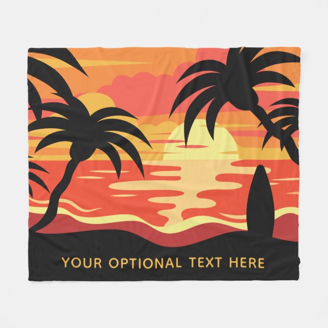 Texfiltar i anpassningsbarna Tropical Sunset Fleecefilt (Framsidan (Horisontell))