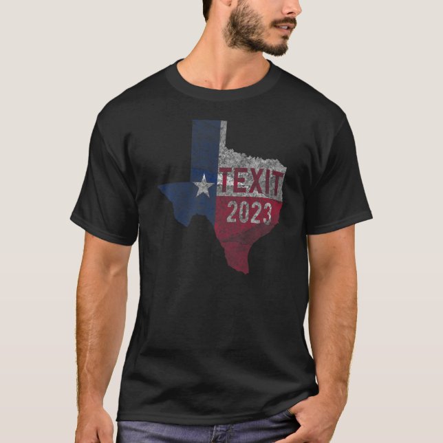 Texit 2023 Texas Pride Distress Tx State Seced T Shirt (Framsida)