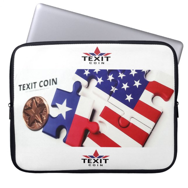 "TeXit Coin 15" Puzzle Biet och Logotyp Laptop Fodral (Framsidan)