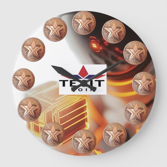 TeXit Coin Logotyp Time Large Clock Stor Klocka (Framsida)