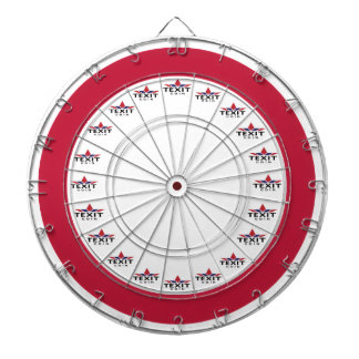 TexitCoin Red and White med Texit Logotyp Darttavla