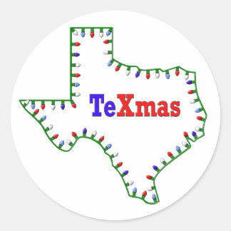 TeXmas Ljus Runt Klistermärke