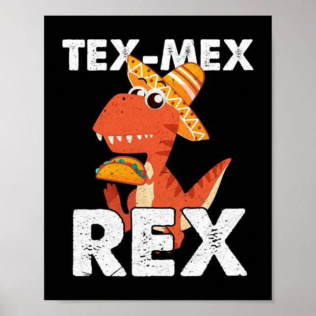 TexMexRex TRex Taco Dinosaur Cinco de Mayo Mexican Poster (Framsidan)
