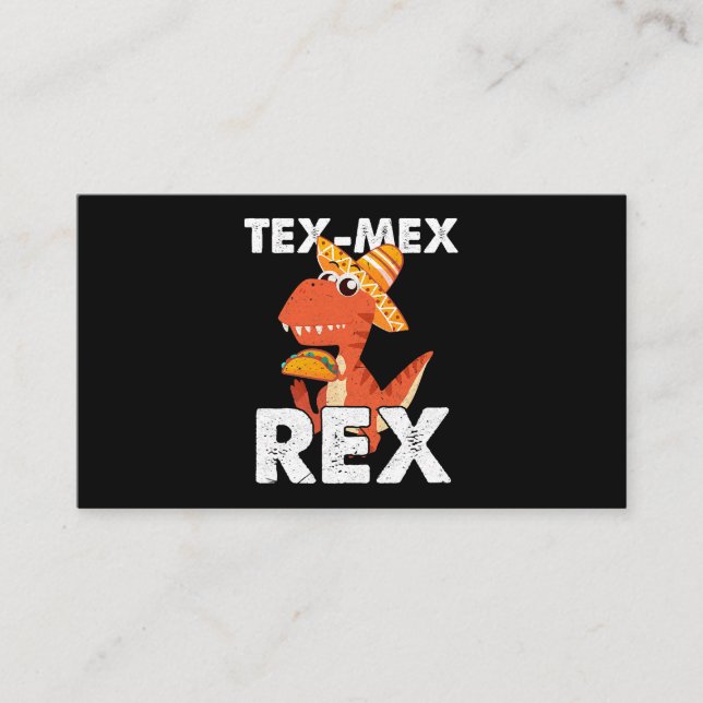 TexMexRex TRex Taco Dinosaur Cinco de Mayo Mexican Visitkort (Framsida)