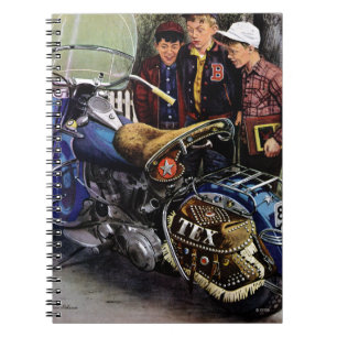 Texs motorcykel anteckningsbok med spiral