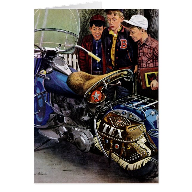 Texs motorcykel hälsningskort (Framsidan)