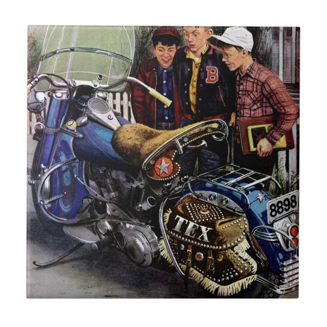 Texs motorcykel kakelplatta (Framsidan)