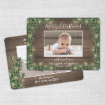 Text 2 Photo Rustic Wood, Gräs & String Ljus Julkort<br><div class="desc">Skicka glatt hälsning och två av bilder:n med ett fotokort för anpassningsbar av snyggt. All text på den här mallen är enkel att anpassa för att inkludera alla formuleringar, t.ex. God jul, Glad helg, Säsonhälsningar, nyårschyrer osv. (IMAGE PLACEMENT TIP: Ett enkelt sätt att centrera ett bild exakt på vilket sätt...</div>