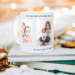 Text 3 Photo Collage Modern Minimal Keepsak Kaffemugg