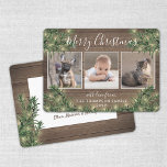 Text 3 Photo Rustic Wood Gräs & String Ljus Julkort<br><div class="desc">Skicka glatt hälsning och tre av ditt favoritbilder med ett snyggt-helgdag-fotosamlingskort. All text på den här mallen är enkel att anpassa för att inkludera alla formuleringar, t.ex. God jul, Glad helg, Säsonhälsningar, nyårschecknare osv. (IMAGE PLACEMENT TIP: Ett enkelt sätt att centrera bild exakt på vilket sätt du vill är att...</div>