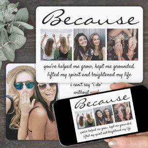 Text 4 Photo Maid of honor Bridesmaid Frieri Inbjudningar