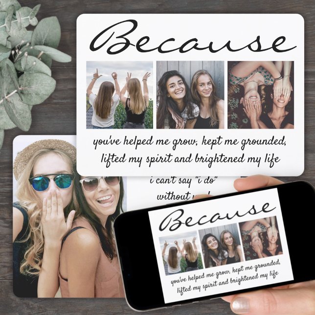 Text 4 Photo Maid of honor Bridesmaid Frieri Inbjudningar (Skapare uppladdad)