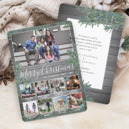 Text 9 Photo Collage & Captions Wood and Gräs Julkort