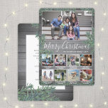 Text 9 Photo Collage & Captions Wood and Gräs Julkort<br><div class="desc">Skicka snyggt glatt hälsning och 9 av bilderna med ett helgdag för anpassningsbar fotokollage. All text på den här mallen är enkel att anpassa för att inkludera alla formuleringar, t.ex. God jul, Glad helg, Säsonhälsningar, nyårschecknare osv. (IMAGE PLACEMENT TIP: Ett enkelt sätt att centrera ett foto exakt som du vill...</div>