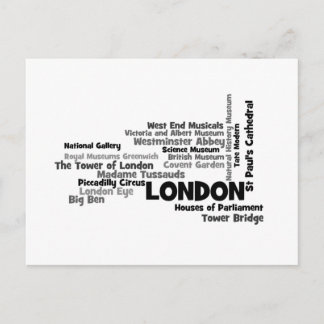 Text Art "London" Vykort