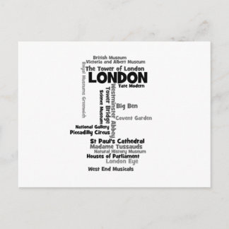 Text Art "London" Vykort