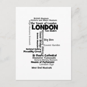 Text Art "London" Vykort